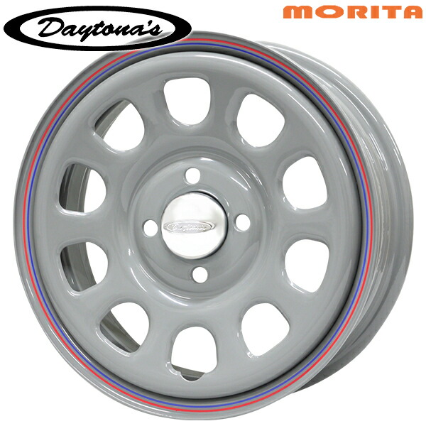 MRT デイトナズ G2 サイズ：14インチ 5.0J HOLE/PCD：4H 100 インセット：42 カラー：グレー（レッド/ブルーライン） スチールホイール単品 1本 4本以上送料無料