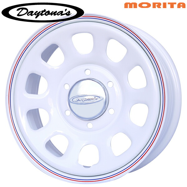 MRT デイトナズ G2 サイズ：15インチ 6.0J HOLE/PCD：6H 139.7 インセット：45 カラー：ホワイト（レッド/ブルーライン） スチールホイール単品 1本 4本以上送料無料