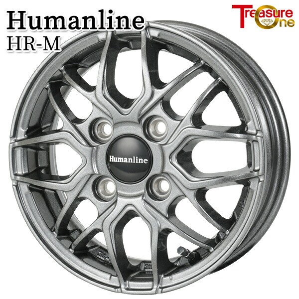 トレジャーワン ヒューマンライン HRM サイズ:12インチ 3.50B HOLE/PCD:4H 100 インセット:42 ハブ径:67.1 ナット座面:テーパー60° カラー:ガンメタブラック(GM) アルミホイール単品 4本(1台分)送料無料 |格安タイヤホイールジャストパーツ
