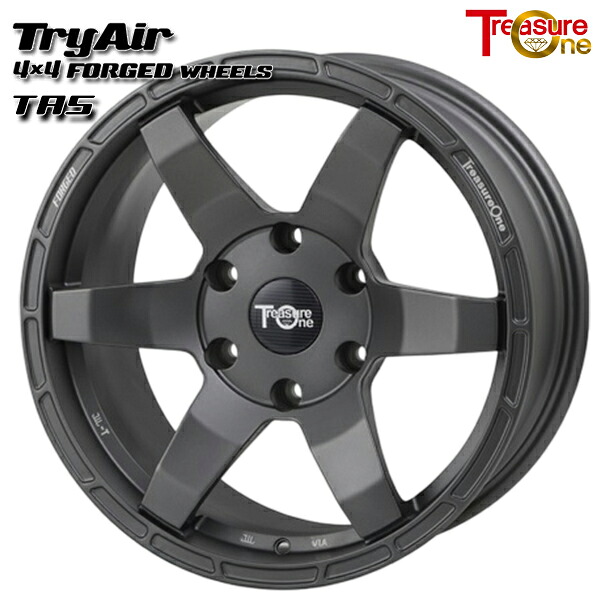 19インチ 8.0J 6H139.7 30~50 トレジャーワン 鍛造 トライエアー TAS マットグレー アルミホイール単品 4本(1台分)送料無料 ■受注生産商品■ |格安タイヤホイールジャストパーツ