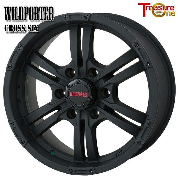 16インチ 6.5J 6H139.7 +48 トレジャーワン ワイルドポーター クロスシックス マットブラック アルミホイール単品 1本 4本以上送料無料