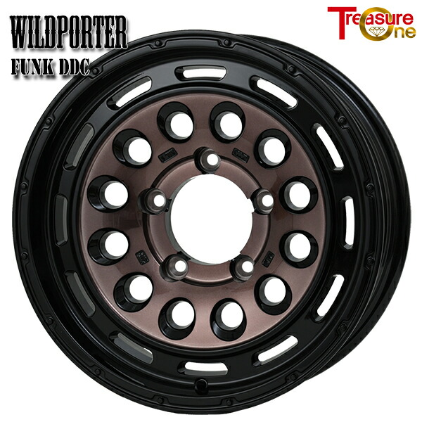 16インチ 6.0J 5H139.7 -5 トレジャーワン ワイルドポーター ファンク DDC ブラックポリッシュ/ブラッククリア アルミホイール単品 1本 4本以上送料無料画像