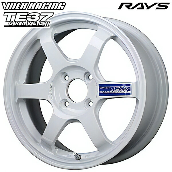 15インチ 6.0J 4H100 +40 RAYS ボルクレーシング TE37 グラベル2 ダッシュホワイト(DW) アルミホイール単品 4本(1台分)送料無料 |格安タイヤホイールジャストパーツ