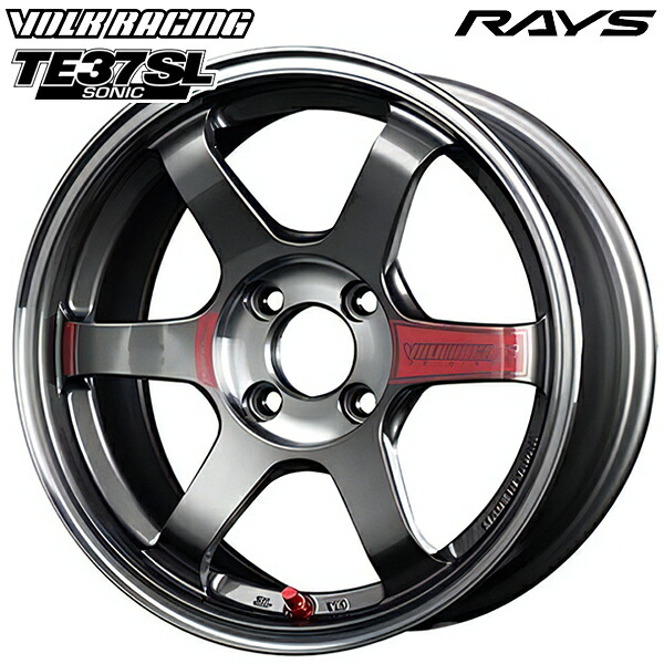 16インチ 6.0J 4H100 +41 RAYS ボルクレーシング TE37 ソニック SL プレスドグラファイト（PG） アルミホイール単品 1本 4本以上送料無料
