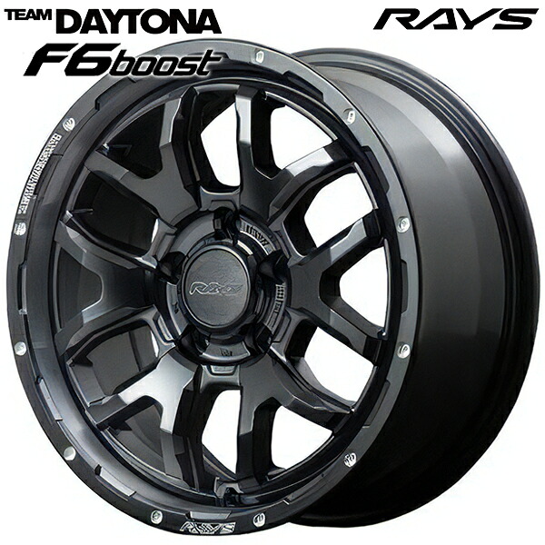 17インチ 7.0J 5H114.3 +32 RAYS チームデイトナ F6Boost セミグロスブラック（N1） アルミホイール単品 4本（1台分）送料無料