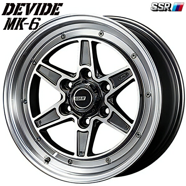 16インチ 6.5J 6H139.7 +38 SSR ディバイド MK-6 ダークガンメタポリッシュ アルミホイール単品 1本 4本以上送料無料 ｜格安タイヤホイールジャストパーツ