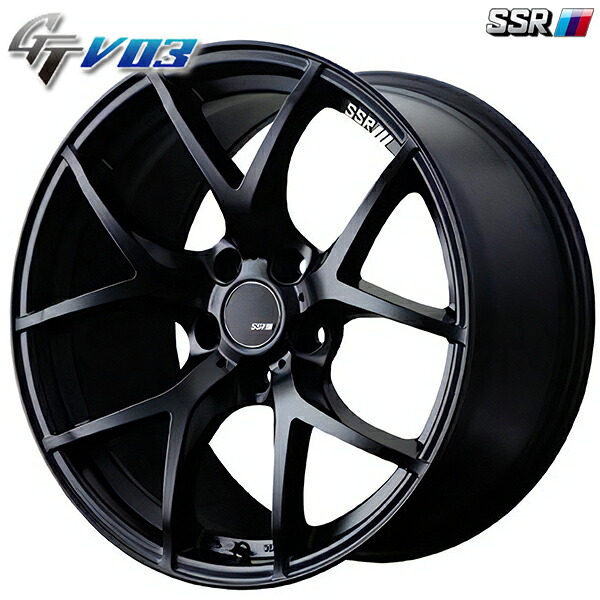 17インチ 7.0J 5H114.3 +50 SSR GTV03 フラットブラック アルミホイール単品 4本（1台分）送料無料