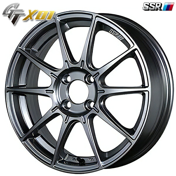 15インチ 5.0J 4H100 +45 SSR GTX01 ダークシルバー アルミホイール単品 4本（1台分）送料無料