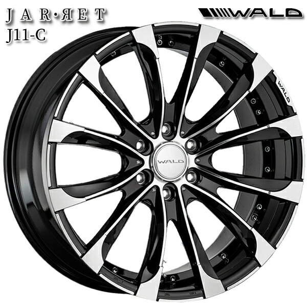 22インチ 10.0J 6H139.7 +55 WALD ヴァルド ジャレット J11C ブラックポリッシュ アルミホイール単品 1本 4本以上送料無料