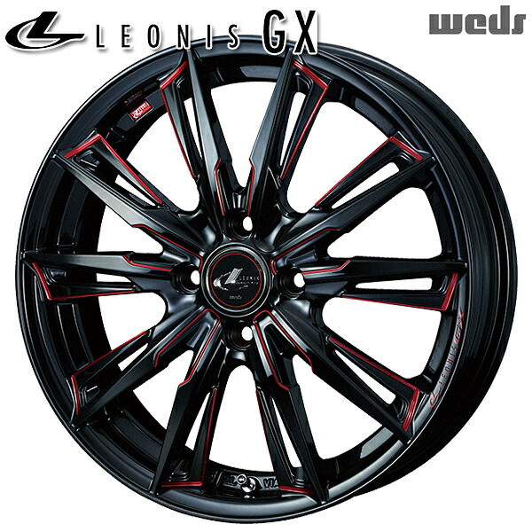 17インチ 6.5J 4H100 +42 Weds レオニス GX BK/SC (RED) (ブラック/SCマシニング レッド) アルミホイール単品 1本 4本以上送料無料 |格安タイヤホイールジャストパーツ
