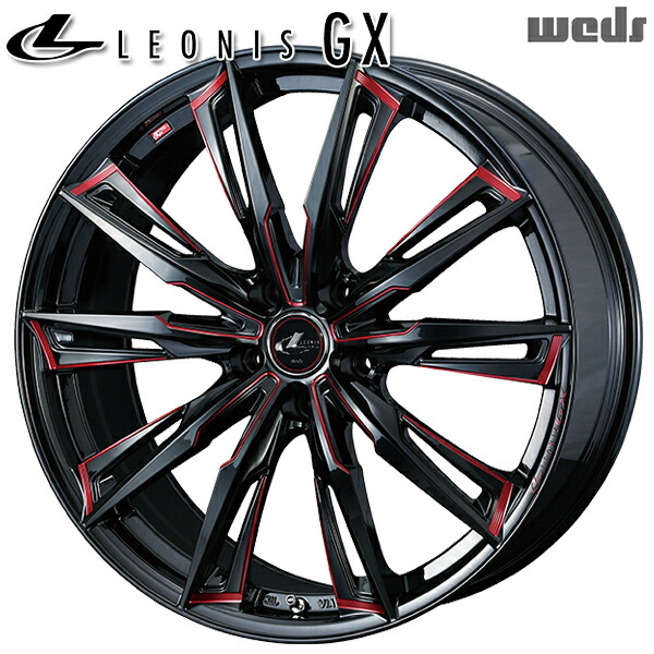 17インチ 6.5J 5H114.3 +52 Weds レオニス GX BK/SC (RED) (ブラック/SCマシニング レッド) アルミホイール単品 1本 4本以上送料無料 |格安タイヤホイールジャストパーツ