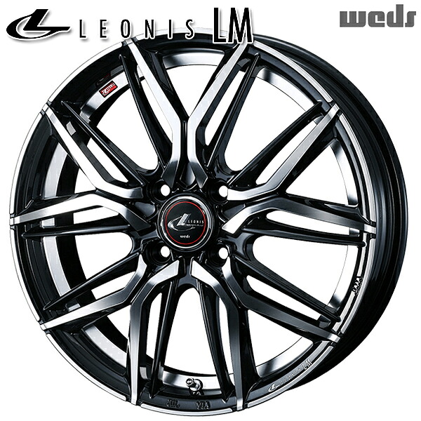 15インチ 5.5J 4H100 +43 Weds レオニス LM PBMC （パールブラック ミラーカット） アルミホイール単品 4本（1台分） 送料無料 ｜格安タイヤホイールジャストパーツ 47,112円