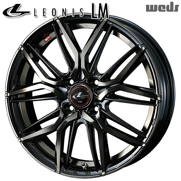 16インチ 5.0J 4H100 +45 Weds レオニス LM PBMC/TI （パールブラック ミラーカット/チタントップ） アルミホイール単品 4本（1台分） 送料無料