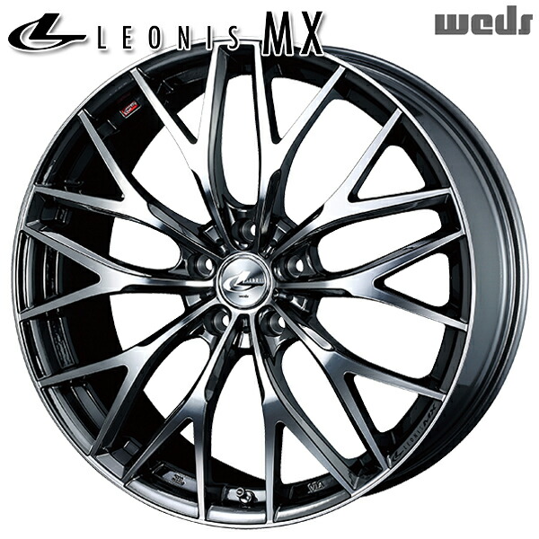 18インチ 7.0J 5H114.3 +53 Weds レオニス MX BMCMC （ブラックメタルコート ミラーカット） アルミホイール単品 4本（1台分） 送料無料