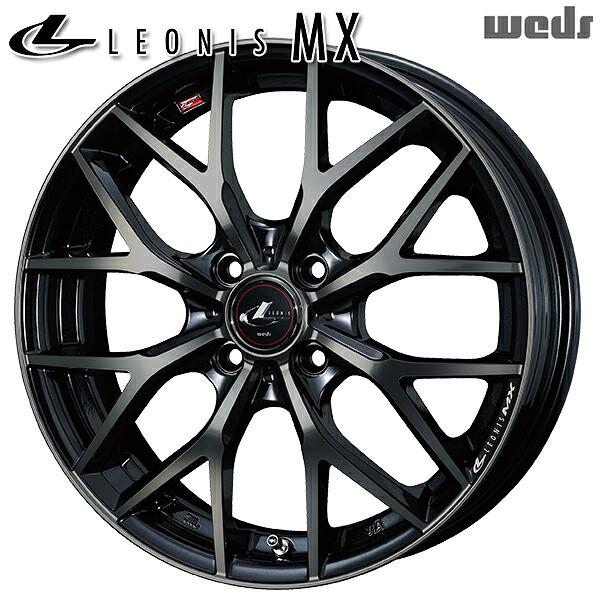 14インチ 5.5J 4H100 +42 Weds レオニス MX PBMC/TI (パールブラック ミラーカット/チタントップ) アルミホイール単品 4本(1台分) 送料無料 |格安タイヤホイールジャストパーツ