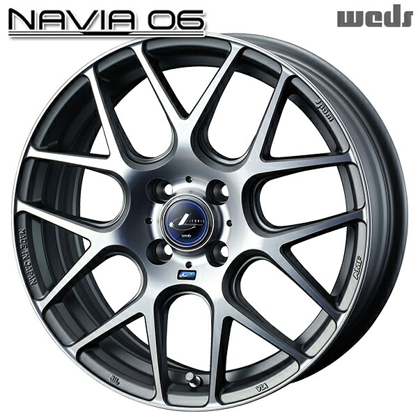 16インチ 5.0J 4H100 +45 Weds レオニス ナヴィア06 MGMC （マットガンメタマシニングカット） アルミホイール単品 1本 4本以上送料無料