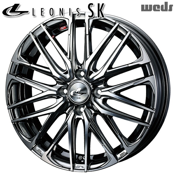 15インチ 4.5J 4H100 +45 Weds レオニス SK BMCMC （ブラックメタルコート ミラーカット） アルミホイール単品 1本 4本以上送料無料