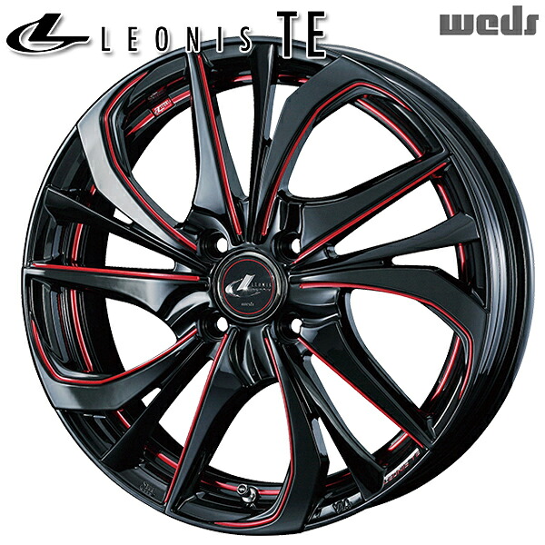 17インチ 6.5J 4H100 +42 Weds レオニス TE BK/SC (RED) (ブラック/SCマシニング レッド) アルミホイール単品 1本 4本以上送料無料 |格安タイヤホイールジャストパーツ