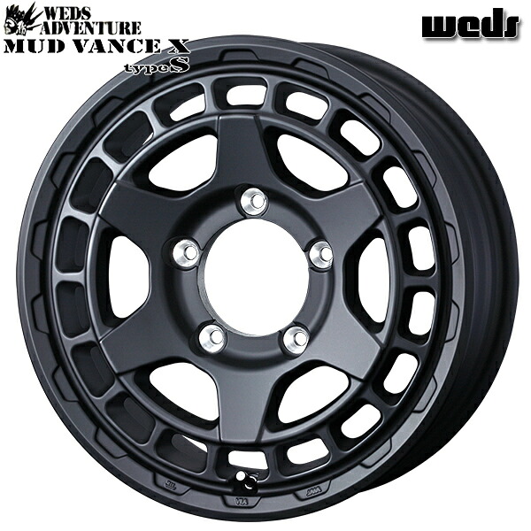 16インチ 6.0J 5H139.7 -5 Weds ウェッズ マッドヴァンスX タイプS フルマットブラック アルミホイール単品 4本（1台分） 送料無料