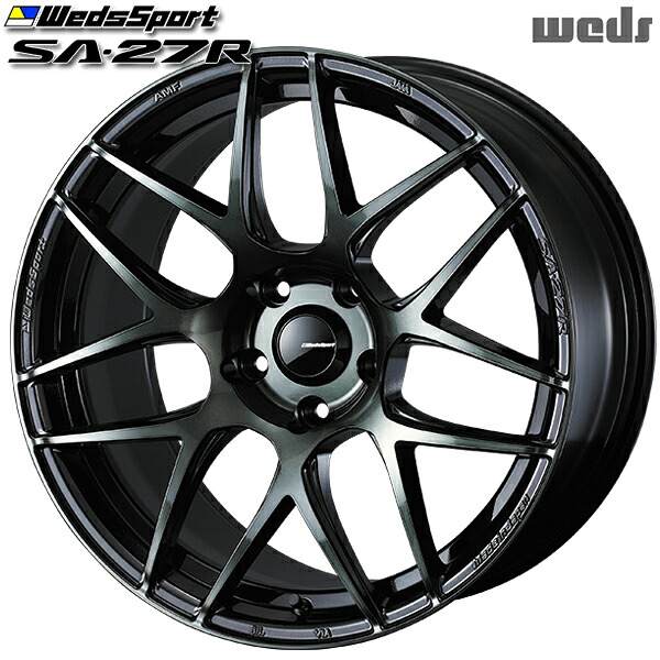 18インチ 9.5J 5H100 +45 Weds ウェッズ ウェッズスポーツ SA27R WBC(ウォースブラッククリアー) アルミホイール単品 4本(1台分)送料無料 |格安タイヤホイールジャストパーツ