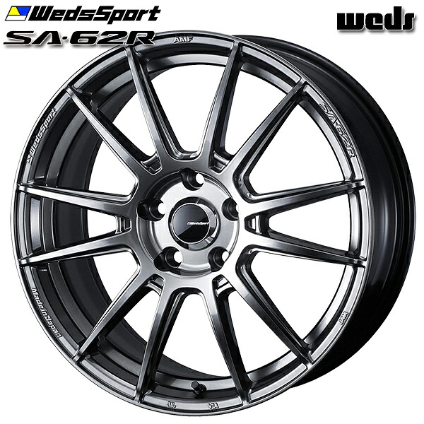 18インチ 9.5J 5H114.3 +45 Weds ウェッズスポーツ SA62R PSB（プラチナシルバーブラック） アルミホイール単品 1本 4本以上送料無料