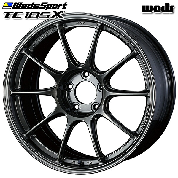 18インチ 9.5J 5H100 +45 Weds ウェッズスポーツ TC105X EJ-TITAN アルミホイール単品 1本 4本以上送料無料 |格安タイヤホイールジャストパーツ