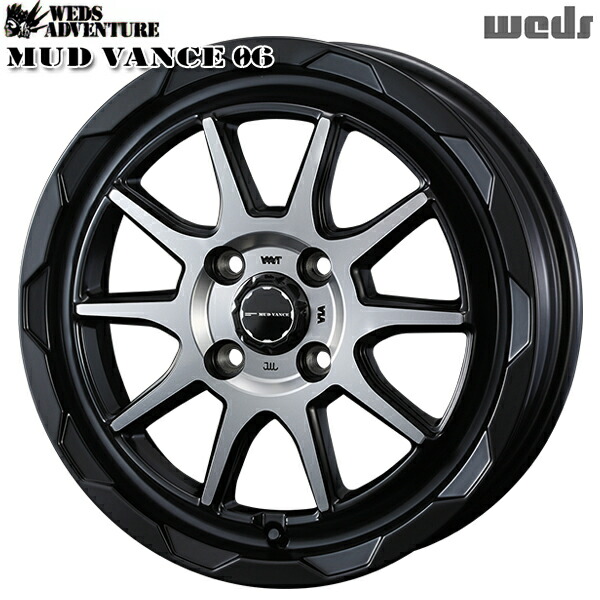 16インチ 6.0J 4H100 +40 WEDS マッドヴァンス06 マットブラックポリッシュ アルミホイール単品 4本（1台分） 送料無料