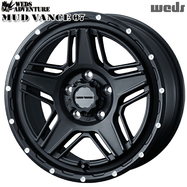 16インチ 7.0J 5H114.3 +38 WEDS マッドヴァンス07 フルマットブラック アルミホイール単品 4本（1台分） 送料無料