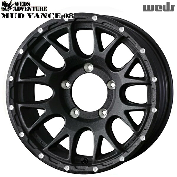 16インチ 5.5J 5H139.7 +22 Weds ウェッズ マッドヴァンス08 フリントブラック アルミホイール単品 1本 4本以上送料無料
