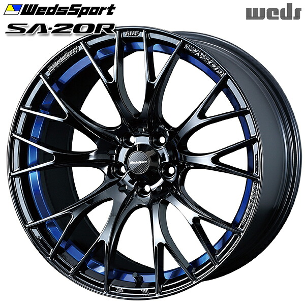 17インチ 7.5J 5H100 +48 Weds ウェッズスポーツ SA20R BLCII(ブルーライトクロームツー) アルミホイール単品 1本 4本以上送料無料 |格安タイヤホイールジャストパーツ
