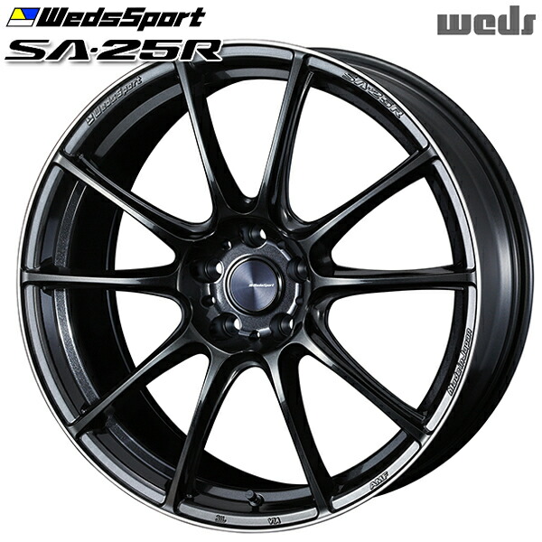 19インチ 8.5J 5H114.3 +45 Weds ウェッズスポーツ SA25R METAL BLACK/F（メタルブラックエフ） アルミホイール単品 1本 4本以上送料無料