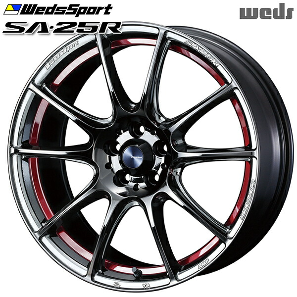 18インチ 8.5J 5H114.3 +50 Weds ウェッズスポーツ SA25R RLC（レッドライトクローム） アルミホイール単品 4本（1台分） 送料無料