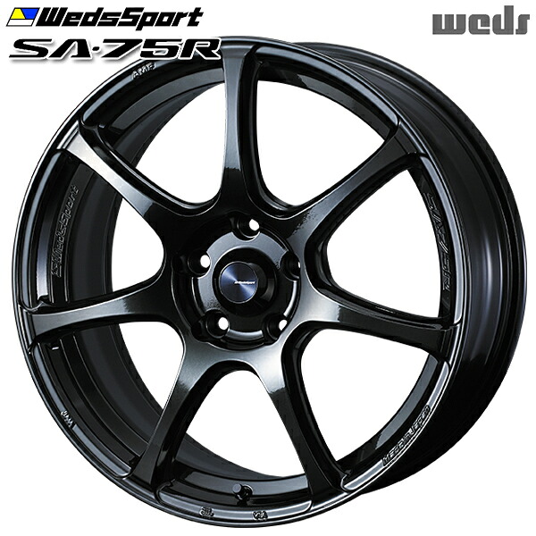 18インチ 8.5J 5H114.3 +50 Weds ウェッズスポーツ SA75R HBCII（ハイパーブラッククリアツー） アルミホイール単品 4本（1台分） 送料無料