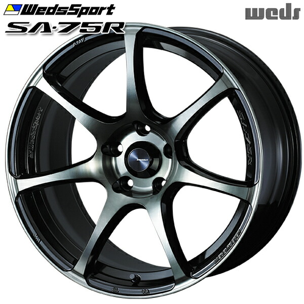 18インチ 8.5J 5H114.3 +50 Weds ウェッズスポーツ SA75R WBC（ウォースブラッククリアー） アルミホイール単品 4本（1台分） 送料無料