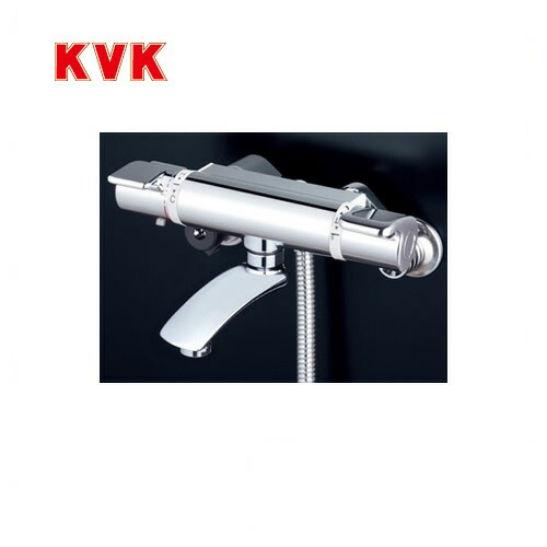 [KF890S2]KVK 風呂場水栓 シャワー水栓 サーモスタットシャワー金具（壁付き添い人手合い） フルメッキワンストップシャワーヘッド付 ニューハイメタルホース1.6m 洗い場専用水栓 好いたらしい節水シャワー 初っ切り穴径（粍）：φ23～φ25 水道の栓 【貨物輸送無料】 壁付手合い