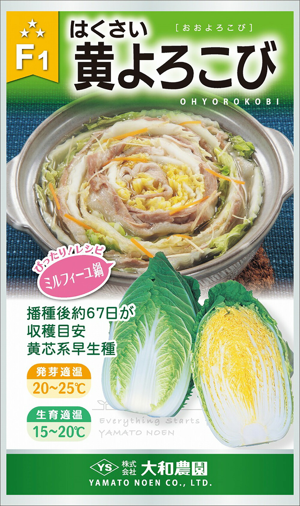 黄よろこび 5000粒コート 白菜 ハクサイ はくさい【大和農園 種 たね タネ】【通常5倍 5のつく日はポイント10倍】