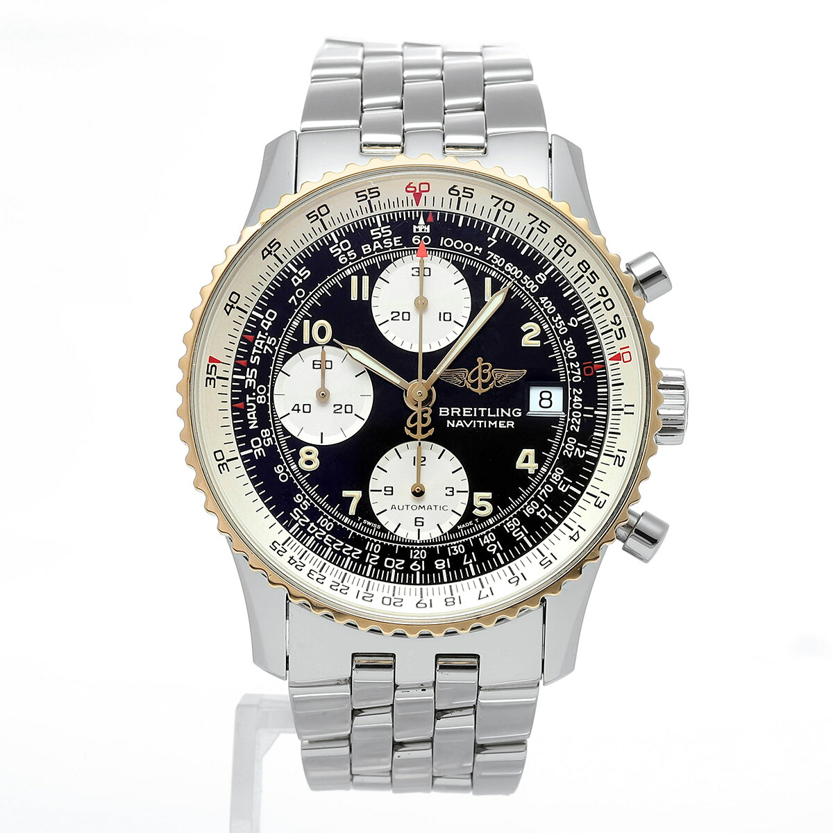 【中古】ブライト輪っか 古くさいナビタイマー ウオッチ Breitling D13020 黒いこと ブランド名 時辰儀