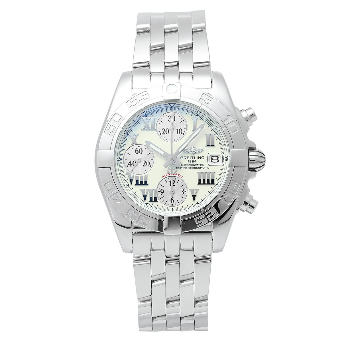 【中古】ブライトリング ギャラクティッククロノグラフ 腕時計 Breitling A13358 ホワイト ブランド 時計