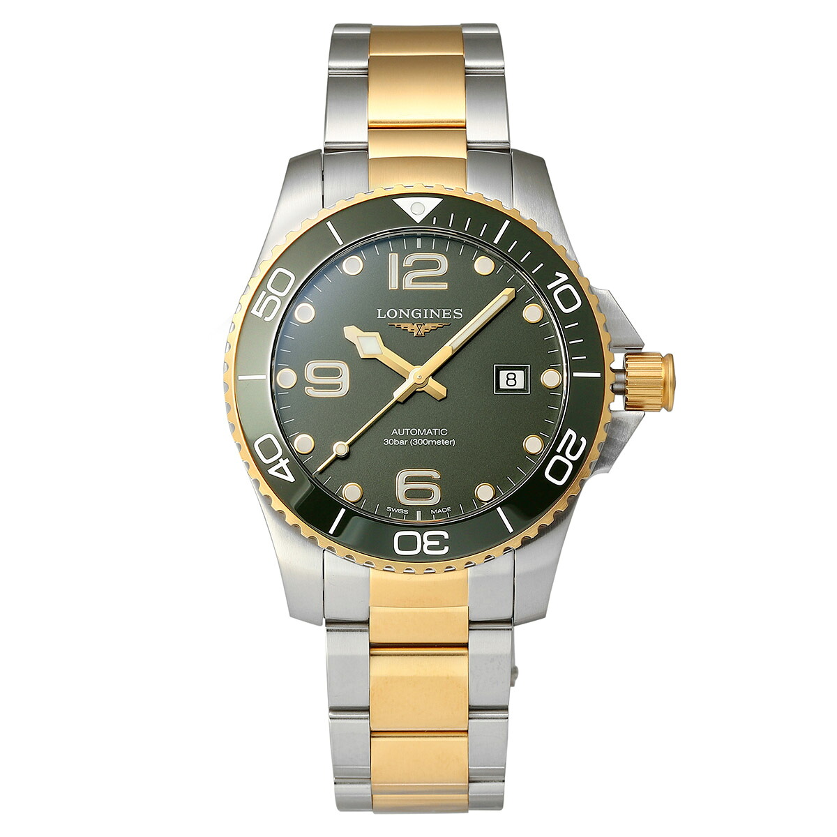 ロンジン ハイドロコンクエスト 腕時計 LONGINES L3.782.3.06.7 グリーン ブランド 時計｜ハタ貴金属