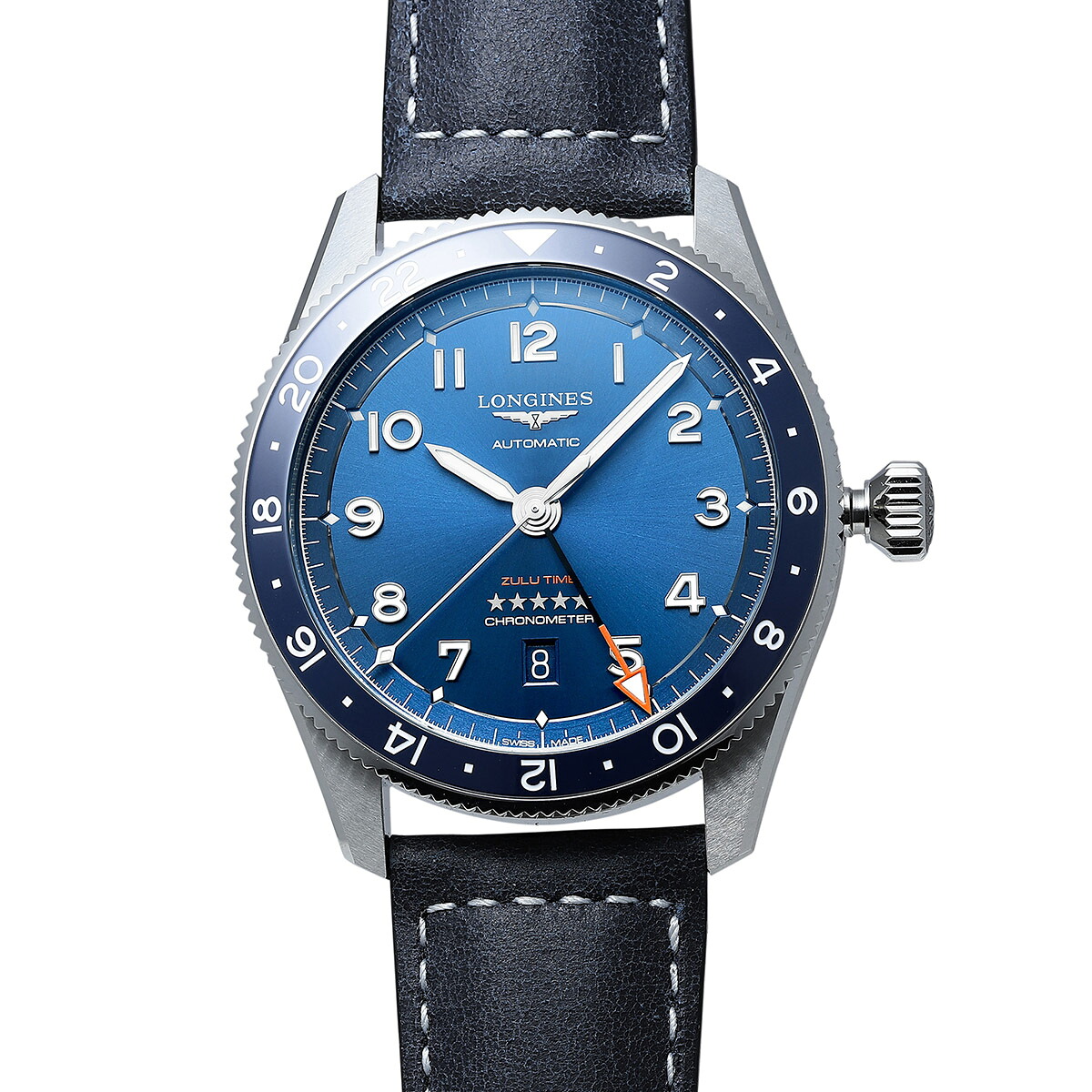 ロンジン ロンジン スピリット ズールータイム 腕時計 LONGINES L3.812.4.93.2 ブルー ブランド 時計｜ハタ貴金属