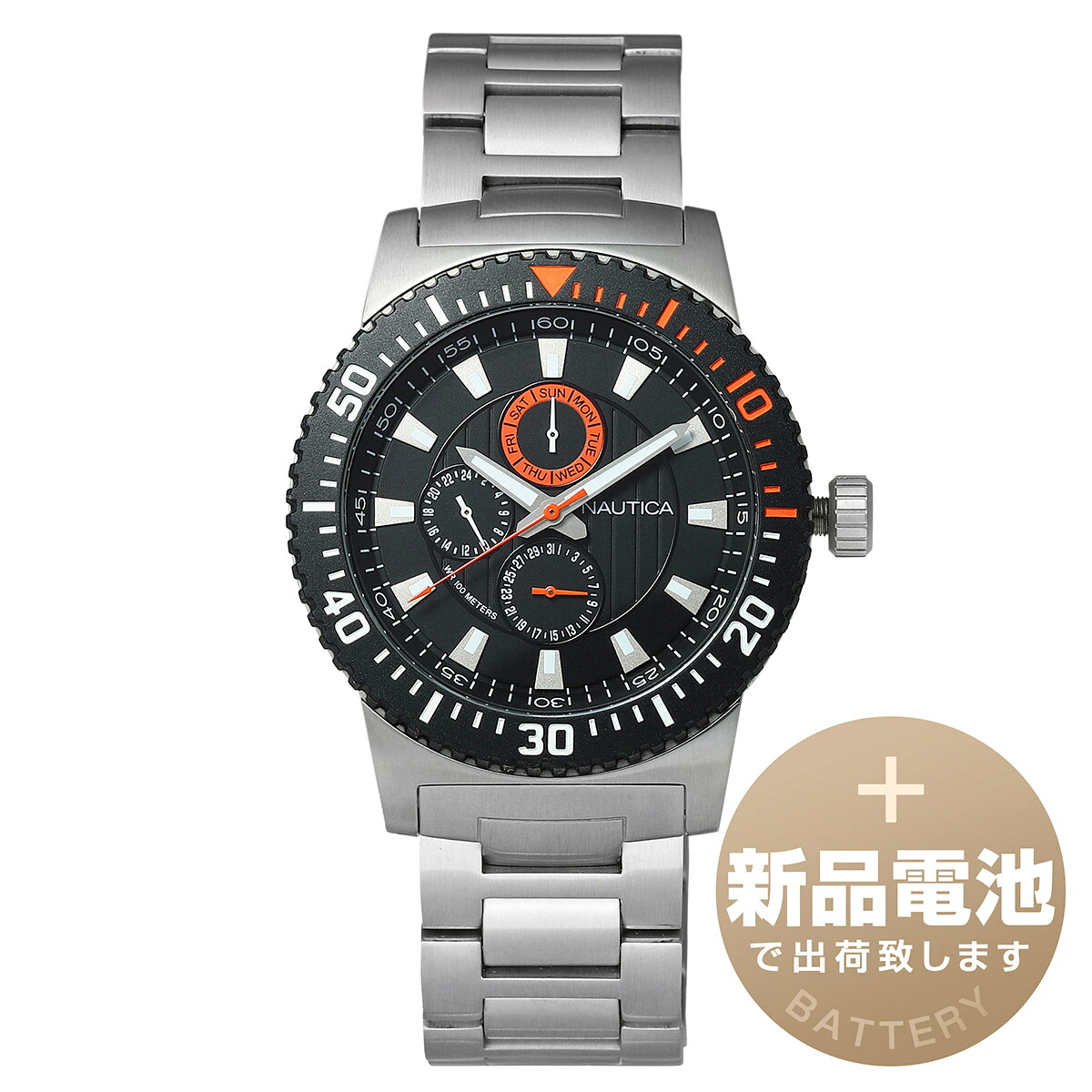 【新品電池で安心出荷】 ノーティカ NST16 マルチ 腕時計 NAUTICA NST16 MULTI A18680G ブラック メンズ ブランド 時計 新品 正規品