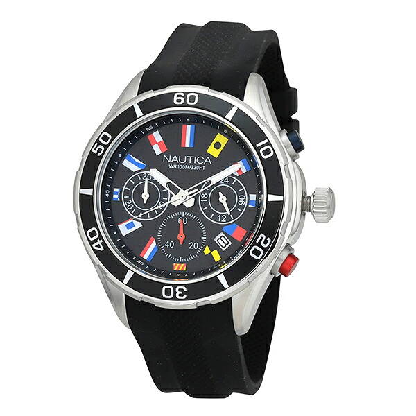 ノーティカ NST12 フラッグス 腕時計 NAUTICA NAD16537G ブラック ブランド 時計 新品電池で安心出荷｜ハタ貴金属