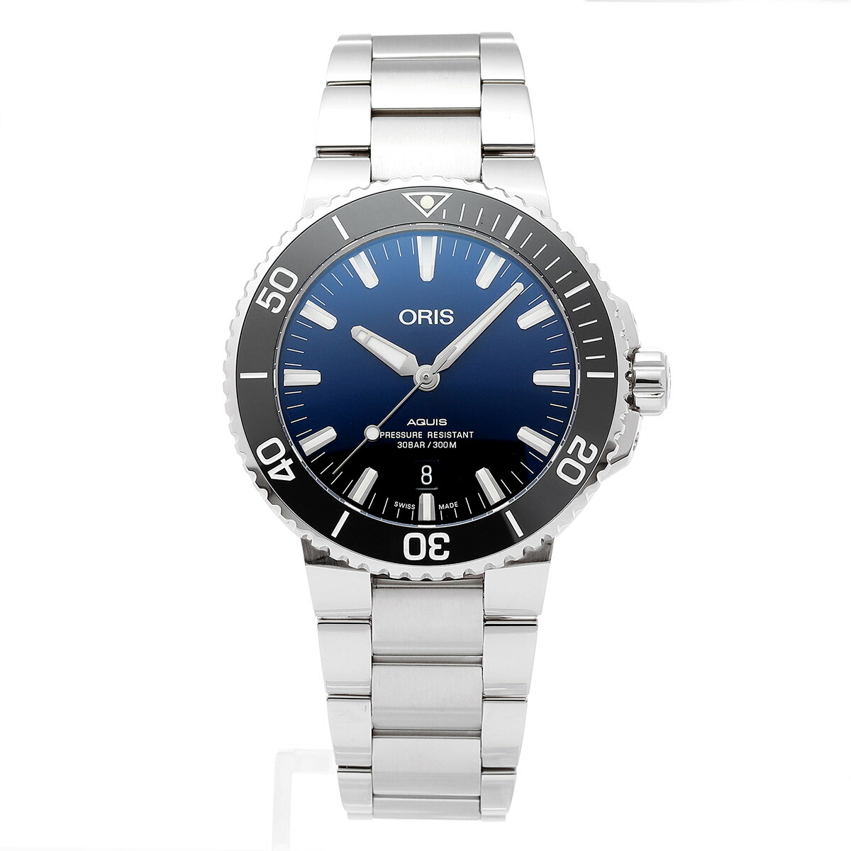 【中古】オリス アクイス デイト ウオッチ Oris 01 733 7730 4135-07 8 24 05PEB 青碧 ブランド名 時辰儀