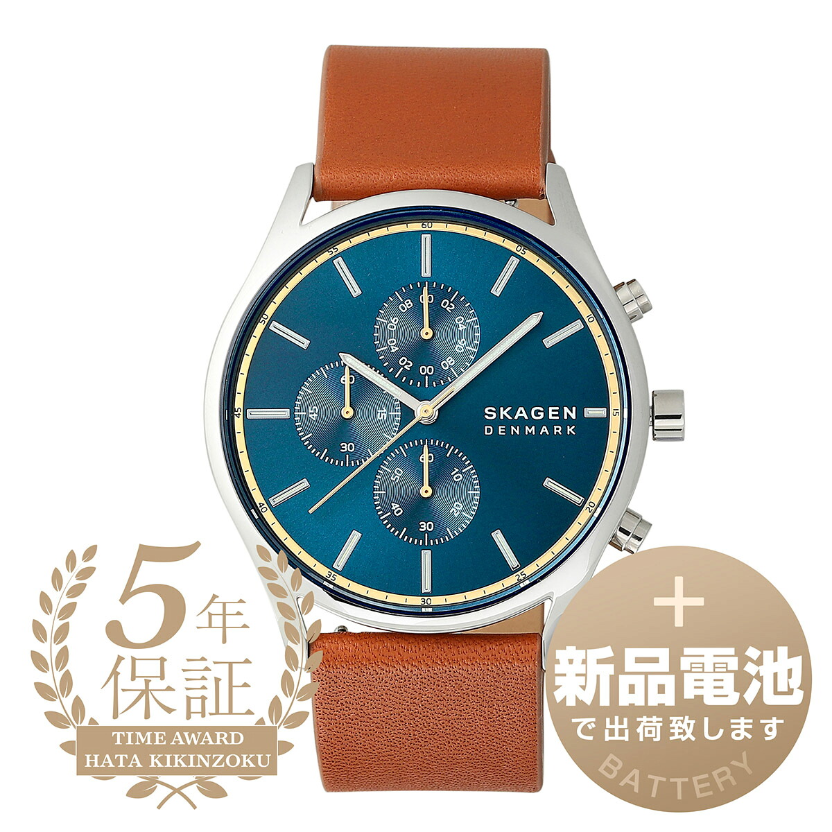 【新品電池で安心出荷】 スカーゲン ホルスト クロノグラフ 腕時計 SKAGEN HOLST CHRONOGRAPH SKW6916 ブルー メンズ  ブランド 時計 新品