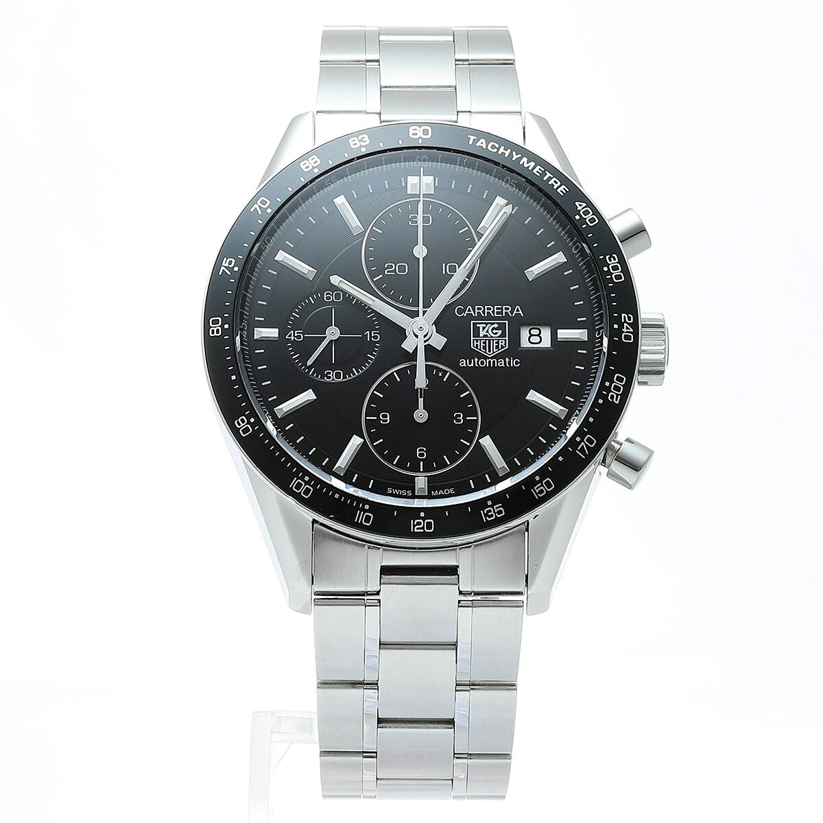 【中古】タグホイヤー カレラ 腕時計 TAG Heuer CV201E.BA0794 ブラック ブランド 時計｜ハタ貴金属