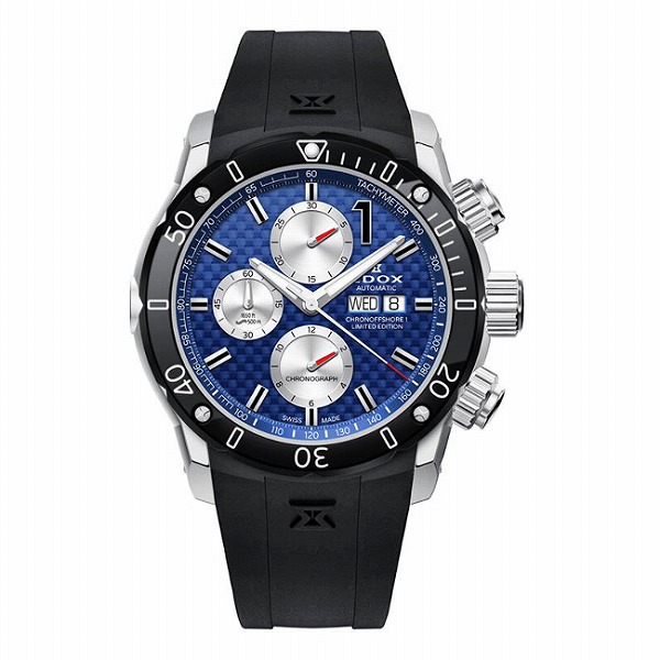 【マラソン限定 エントリーでさらにポイント10倍】エドックス EDOX クロノオフショア1 クロノグラフ オートマチック リミテッドエディション 01122-3-BUIN2 メンズ 腕時計 国内正規品｜oomiya Online Store