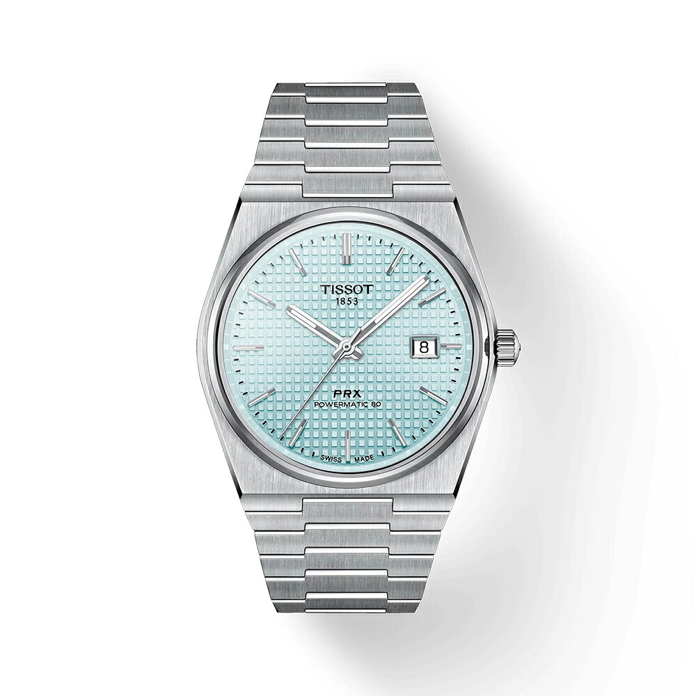 【マラソン限定 抽選で最大100%ポイントバック】ティソ TISSOT 腕時計 メンズ PRX ピーアールエックス オートマティック パワーマティック 80 自動巻き アイスブルー T137.407.11.351.00 T1374071135100 国内正規品
