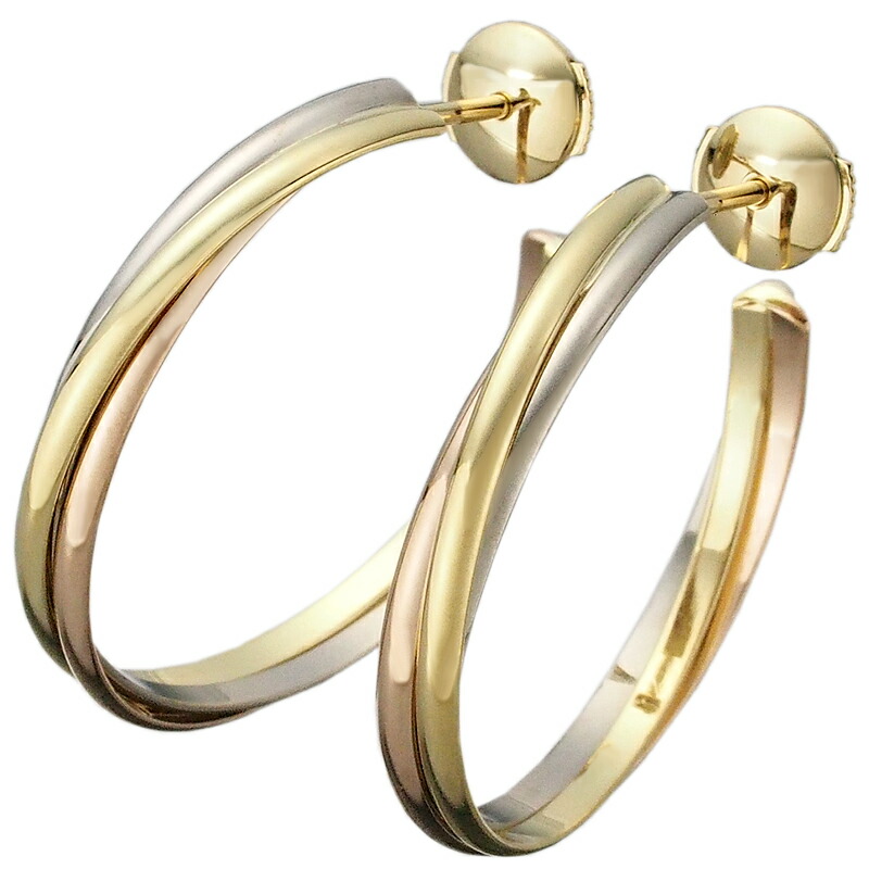 ダイヤモンド/0.12ct×2 フープ デザイン ピアス K18WG I1438