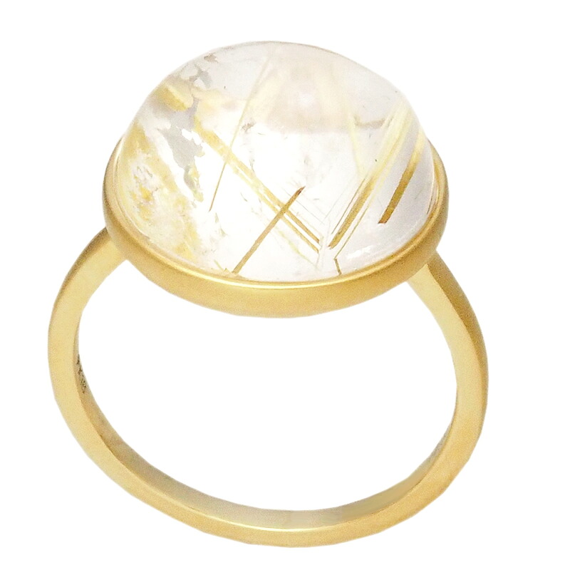 GSTV ルチルクォーツ/7.00ct リングK18YG 15号【中古】【JS1636】