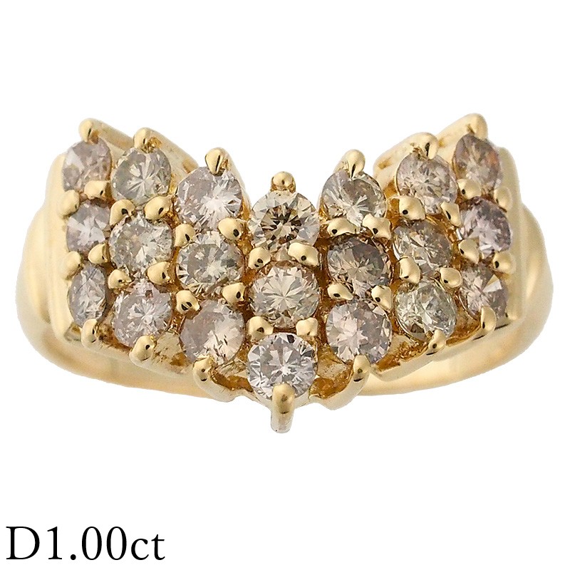 楽天市場】ダイヤモンド/1.03ct デザイン リング K18YG 11.5号